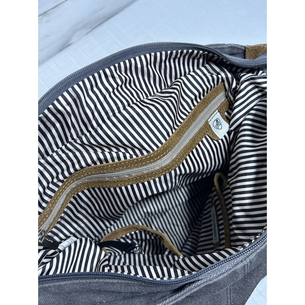 NEAR NU! Travelon Heritage Gray Large Tote Totebag Bag RFID Anti-Theft Crossbody